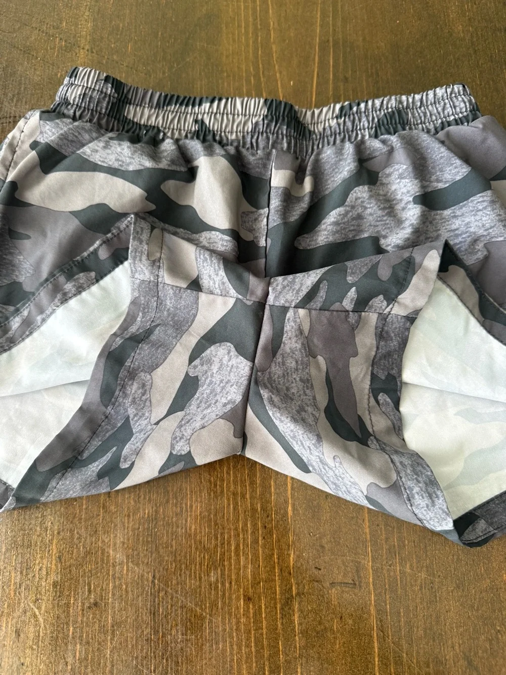 Grey Camo Athletic Shorts, Old Navy, girls XL 14